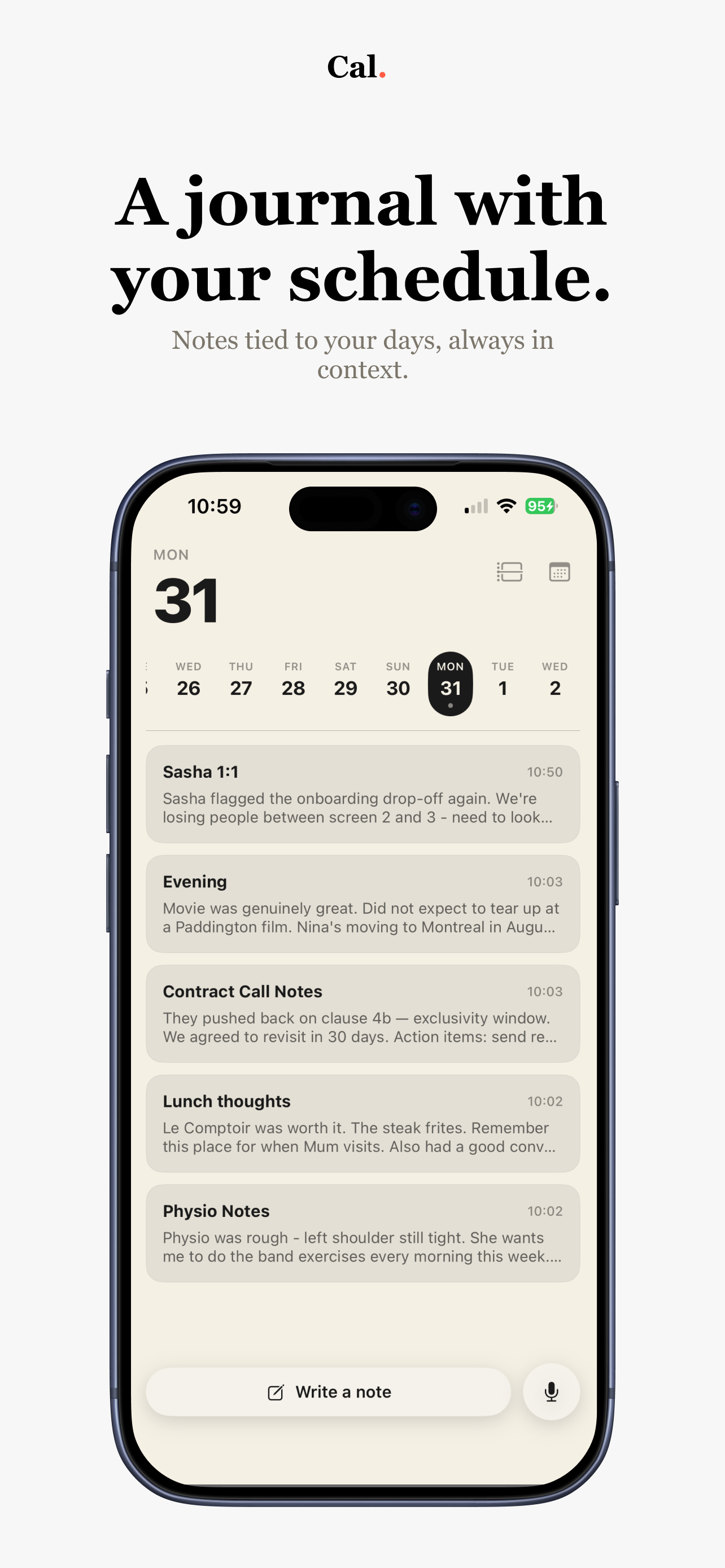 Notes view